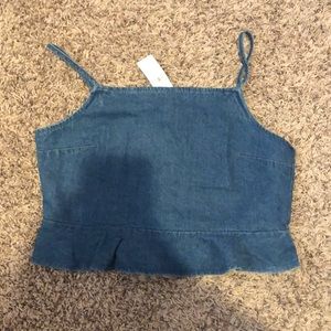 demon cropped tank top w/ elastic back